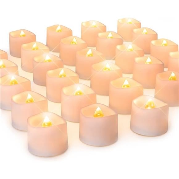 48-Pack Battery Tea Lights Flameless LED Tea Lights Soft Flickering Long Lasting - Picture 1 of 6